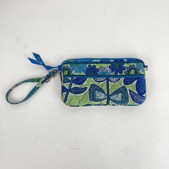 Vera Bradley Blue Green Floral Print Wallet - Picture 2 of 8